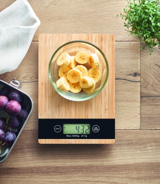 Logo trade corporate gifts picture of: Bamboo digital kitchen scales